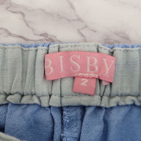 Bisby Sailor Shorts Blue Linen Blend Girls Kids Shorts Toddler 2T - Picture 4 of 9